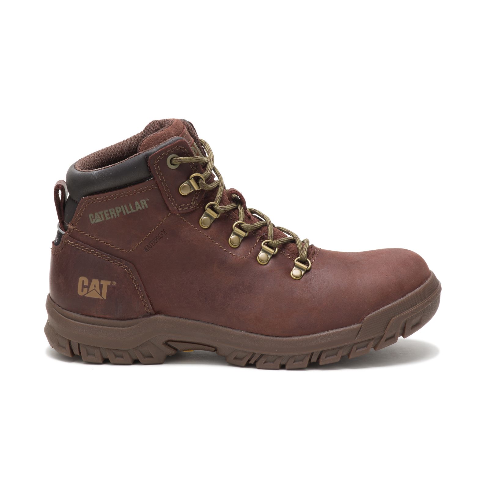 Caterpillar Women's Mae Steel Toe Waterproof Work Boots Brown CAT-68319